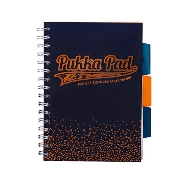 Kołozeszyt B5 200 stron kratka navy PUKKA Project Book Blush Strigo