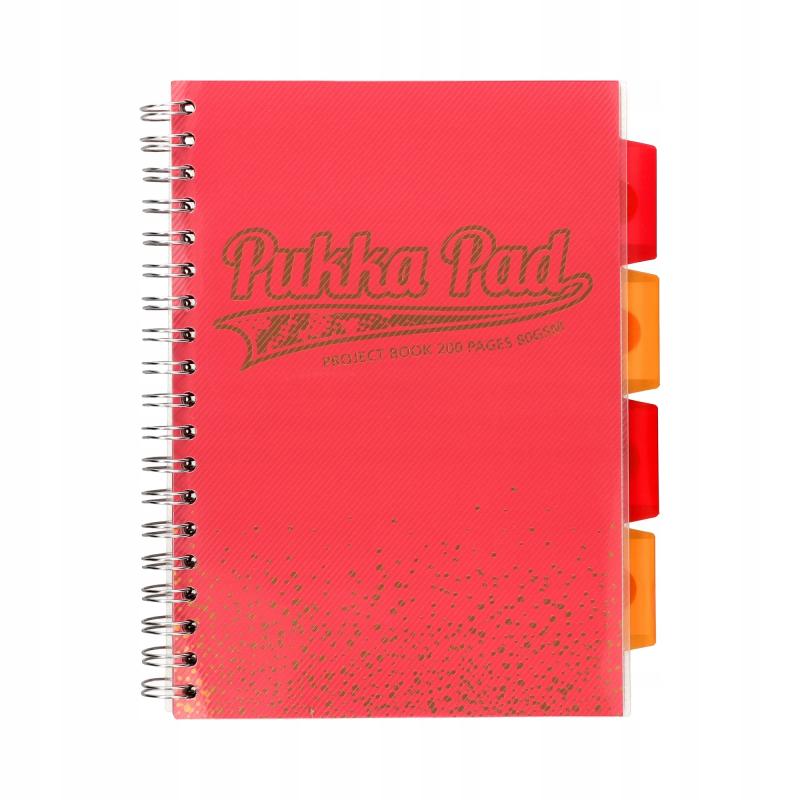 Kołozeszyt B5 200 stron kratka coral PUKKA Project Book Blush Strigo