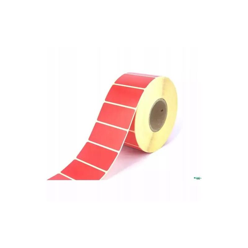 Etykieta cenowa Dotts 70x36 mm czerwona termiczna perforowana bezklejowa 470 sztuk