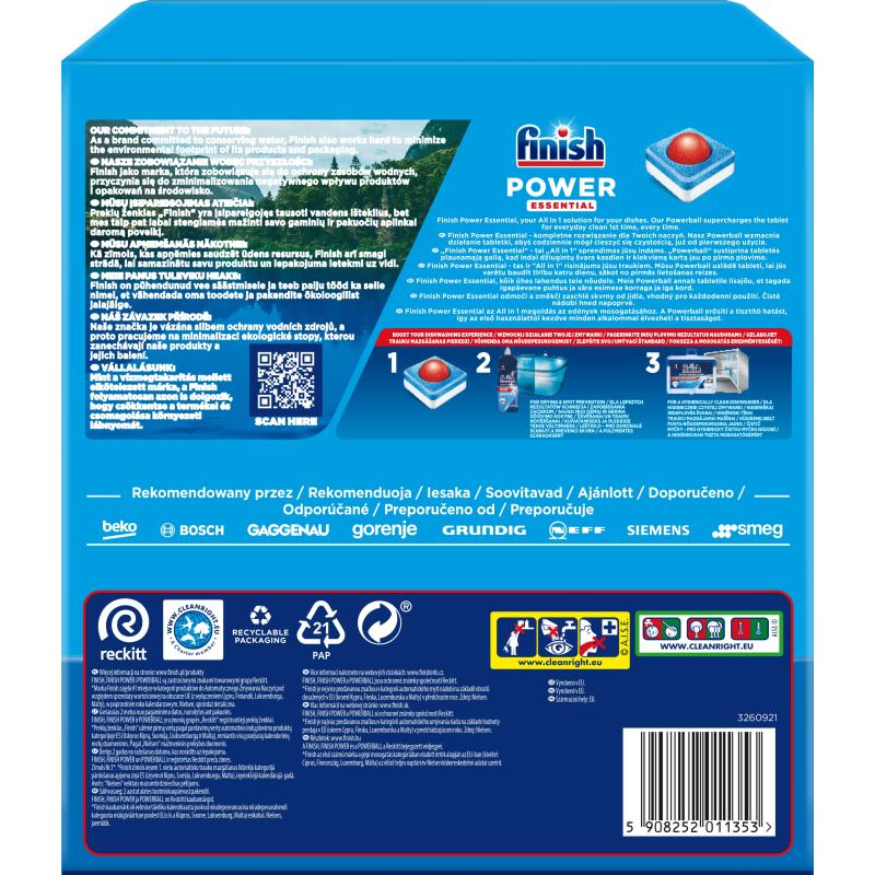 Finish Tabletki do zmywarki POWER Essential 42 sztuki