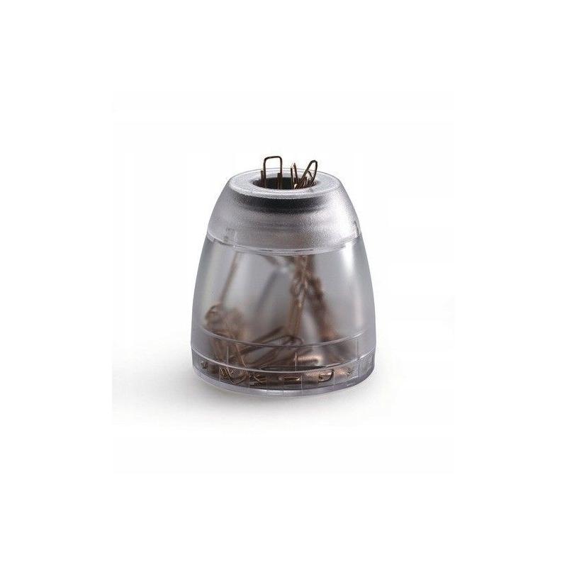 Pojemnik ze spinaczami Durable, przezroczysty, średnica 72 mm, wysokość 75 mm, z magnetyczną górną krawędzią