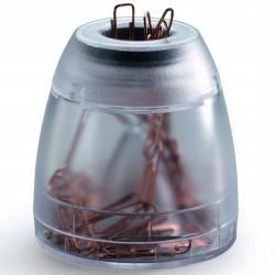 Pojemnik ze spinaczami Durable, przezroczysty, średnica 72 mm, wysokość 75 mm, z magnetyczną górną krawędzią