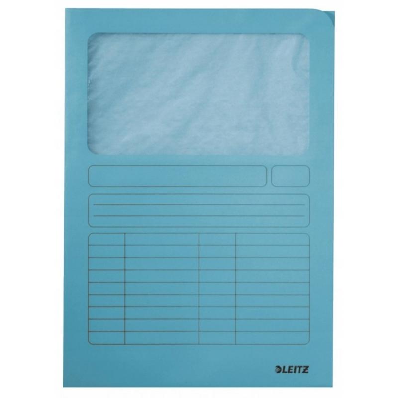 Ofertówka kartonowa Leitz A4 jasnoniebieska 160 gsm z okienkiem