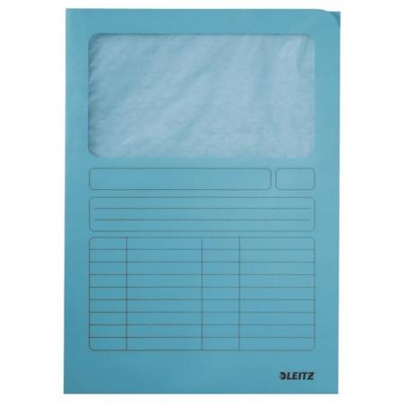 Ofertówka kartonowa Leitz A4 jasnoniebieska 160 gsm z okienkiem