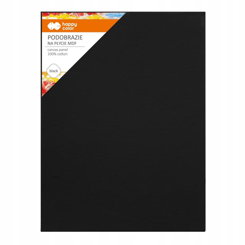 Podobrazie bawełniane 30x40 cm czarne impregnowane MDF 4mm Happy Color HA 7391 3040-B