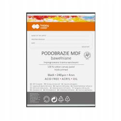 Podobrazie bawełniane 30x40 cm czarne impregnowane MDF 4mm Happy Color HA 7391 3040-B