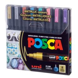 Zestaw metalicznych pisaków Posca Uni PC-5M, 8 sztuk
