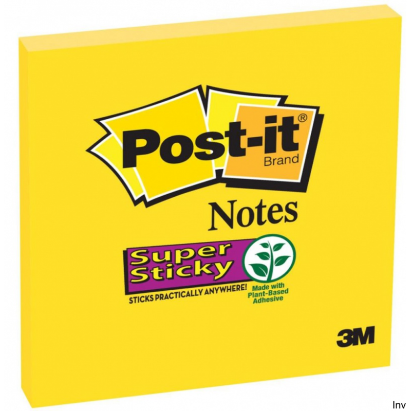 Bloczek samoprzylepny Post-It 3M SUPER STICKY 76x76mm żółty 90 kartek