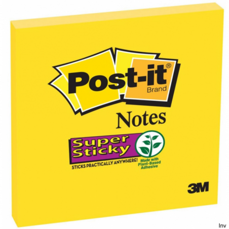 Bloczek samoprzylepny Post-It 3M SUPER STICKY 76x76mm żółty 90 kartek