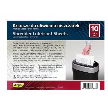 Arkusze do oliwienia niszczarek 10 arkuszy Galeria Papieru 130110