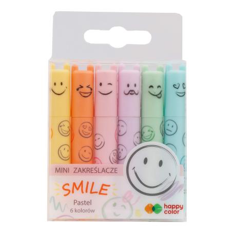 Zakreślacze mini MG Smile 6 kolorów pastelowych 4130 WP6