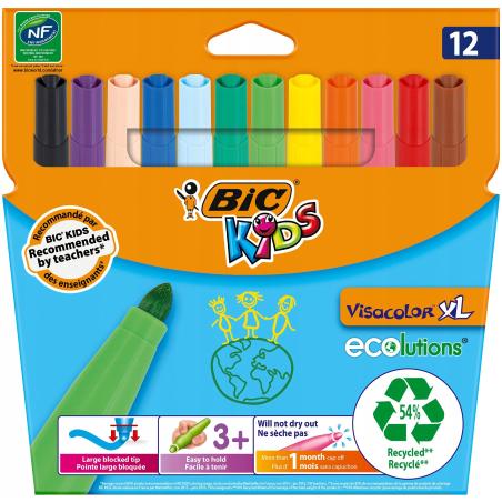 Flamastry BIC Kids Visacolor XL 12 sztuk