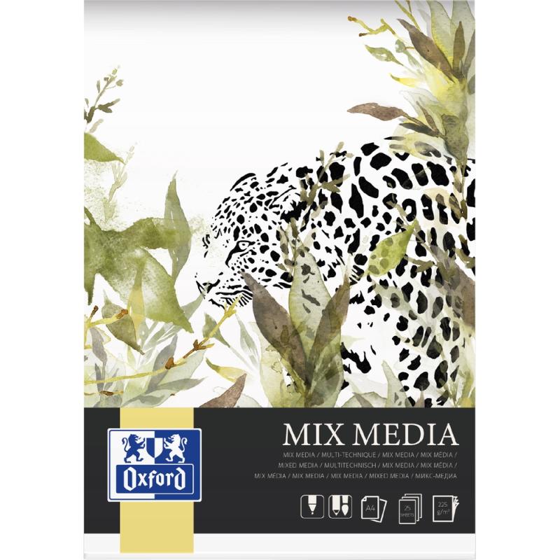 Blok artystyczny Oxford MIX MEDIA A4 25 kartek 225g zielony klejony