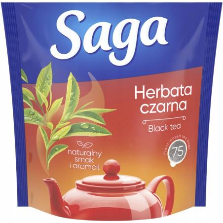 Herbata SAGA ekspresowa czarna 75 torebek