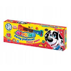 Farby plakatowe Astra 12 kolorów x 20 ml w pudełku standardowym