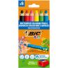 Kredki ołówkowe BIC Kids Multisurface ECO 6 kolorów + temperówka w pudełku 515220