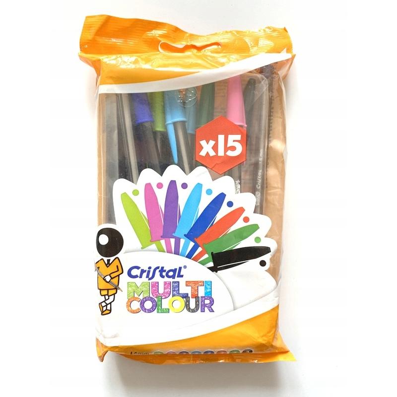 Długopis BIC Cristal Multi Colour mix 15 sztuk w etui