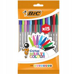 Długopis BIC Cristal Multi Colour mix 15 sztuk w etui