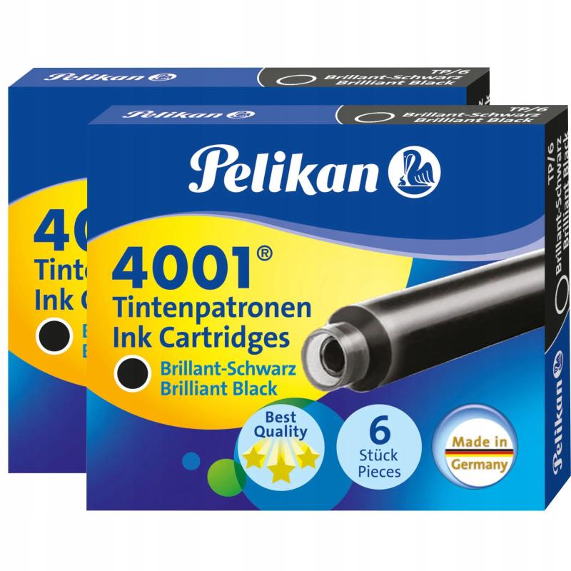 Naboje Pelikan tp (6) czarne 2 sztuki blister 330803