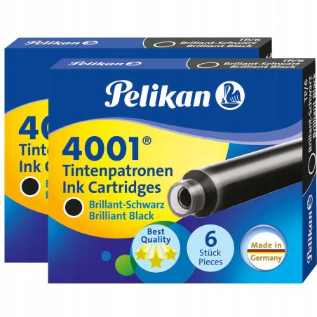 Naboje Pelikan tp (6) czarne 2 sztuki blister 330803