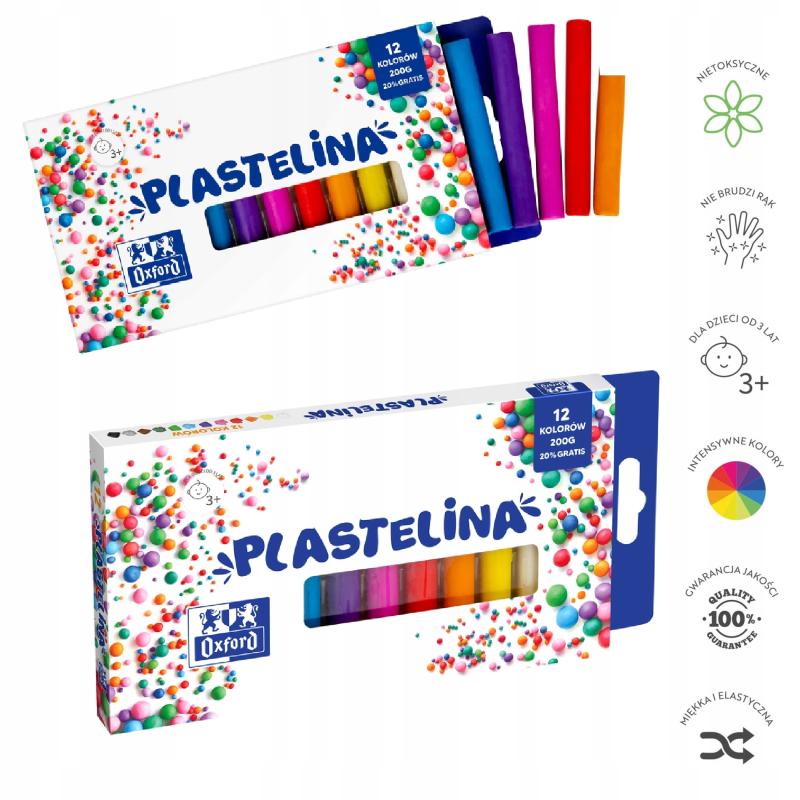 Plastelina Oxford 12 kolorów