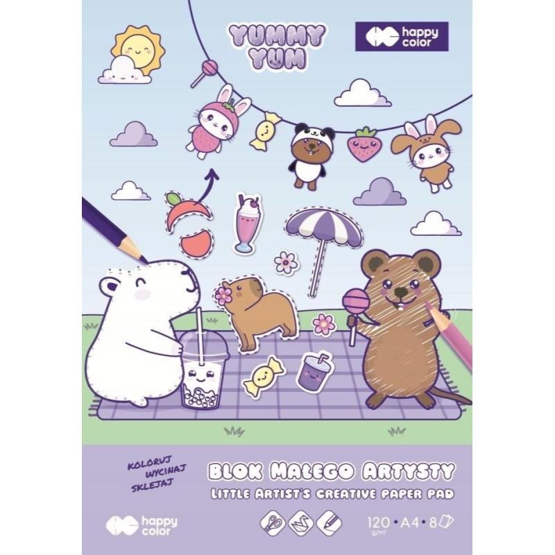 Blok Małego Artysty YUMMY YUM A4 120g/m² 8 arkuszy Happy Color