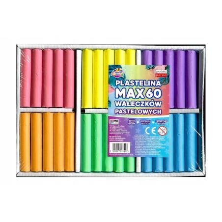 Plastelina Max 60 Wałeczków Pastelowa Koma Plast