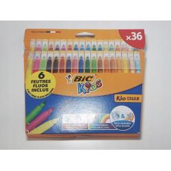 Flamastry BIC Kids Kid Couleur, 12 kolorów, nietoksyczne, łatwe do zmywania