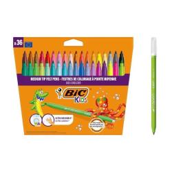 Flamastry BIC Kids Kid Couleur, 12 kolorów, nietoksyczne, łatwe do zmywania