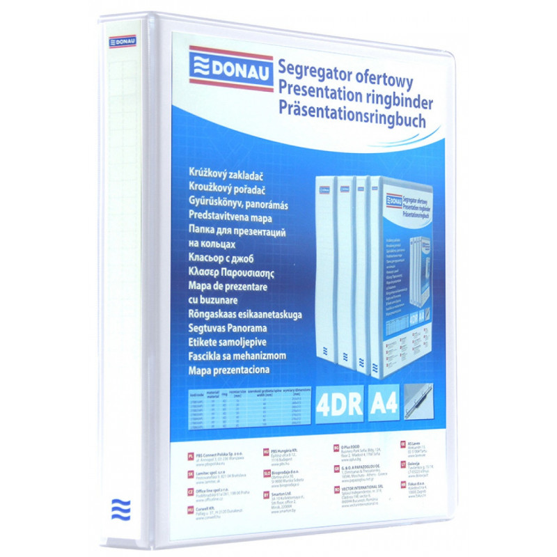 Segregator ofertowy DONAU, PP, A4/4RD/50, biały