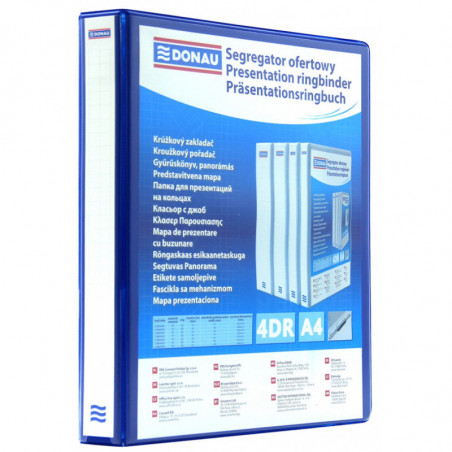Segregator ofertowy DONAU, PP, A4/4RD/50, niebieski