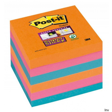 Bloczki samoprzylepne Post-It 3M Super Sticky 76x76 mm Bangkok, 6 sztuk po 90 kartek
