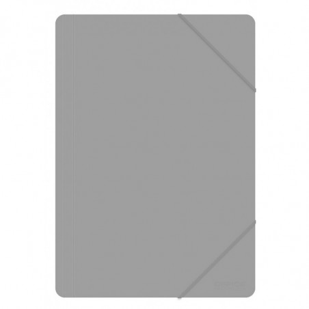 Teczka z gumką OFFICE PRODUCTS, A4, PP, 500mikr., 3-skrz., szara
