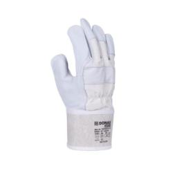 PAKIET Rękawice robocze DONAU SAFETY DS-DOKGOAT, doker, skóra kozia, rozm. 10,5/XL, szaro-białe