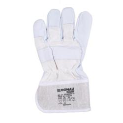 PAKIET Rękawice robocze DONAU SAFETY DS-DOKGOAT, doker, skóra kozia, rozm. 10,5/XL, szaro-białe