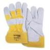 PAKIET Rękawice robocze DONAU SAFETY DS-DOKBASIC, doker, dwoina bydlęca, rozm. 10,5/XL, szaro-żółte