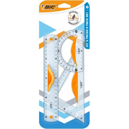 Linijka BIC Mix Tracing Ruler 3 sztuki w blisterze
