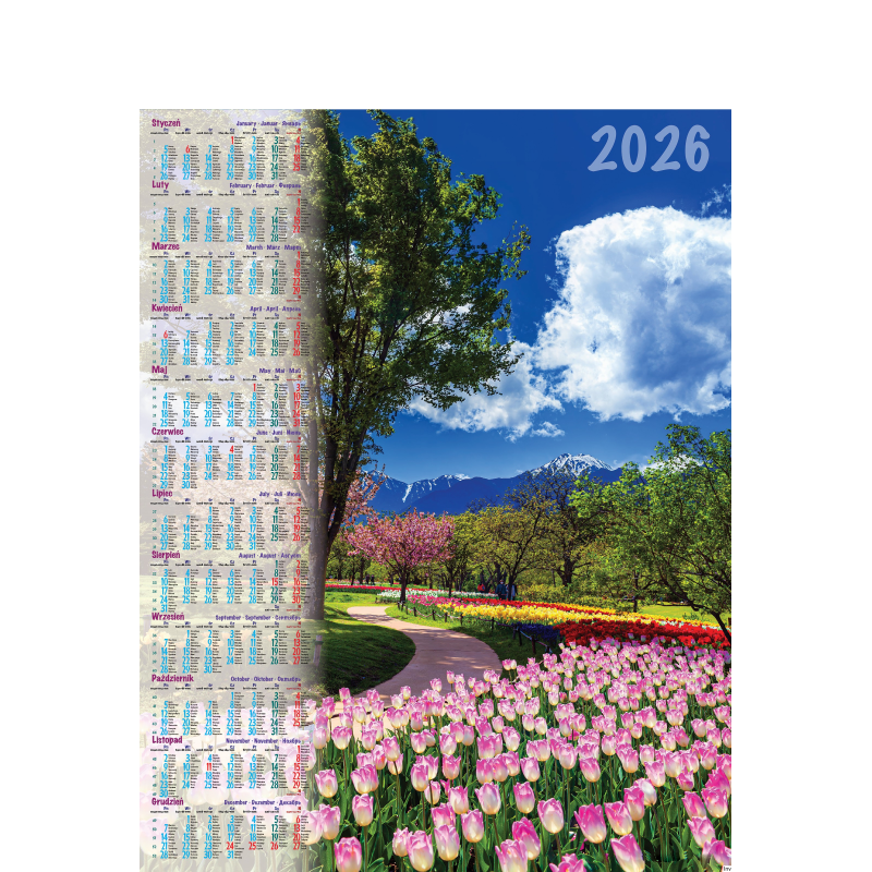 Kalendarz Plakatowy B-1 P04 ALEJA 2026 Telegraph