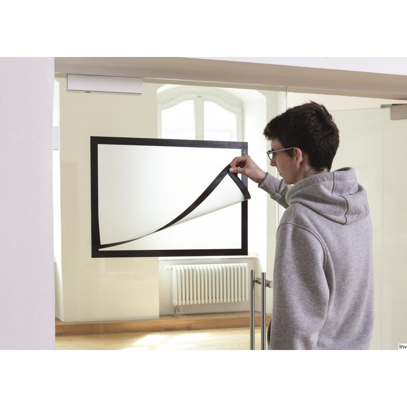Ramka plakatowa Durable DURAFRAME A2 czarna samoprzylepna magnetyczna 50 x 70 cm z właściwościami antyodblaskowymi