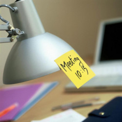 Karteczki samoprzylepne POST-IT (654NY), 76x76mm, 1x100 kart., jaskrawy żółty