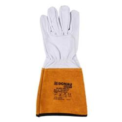 PAKIET Rękawice spawalnicze DONAU SAFETY DS-KEV WELTIG, kevlar, skóra kozia, rozm. 9/L, biało-złote
