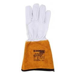 PAKIET Rękawice spawalnicze DONAU SAFETY DS-KEV WELTIG, kevlar, skóra kozia, rozm. 9/L, biało-złote