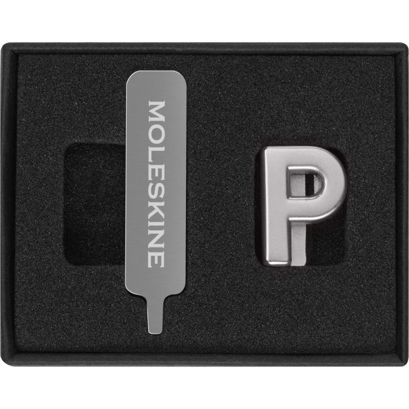 Przypinka MOLESKINE P, srebrna