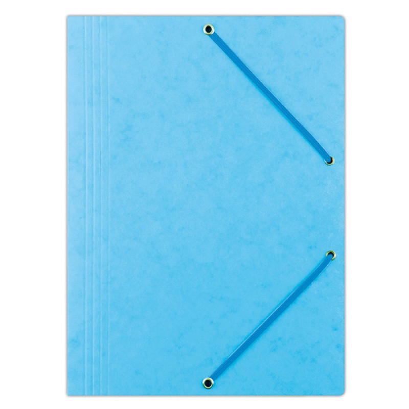 PAKIET Teczka z gumką DONAU, preszpan, A4, 390gsm, 3-skrz., jasnoniebieska