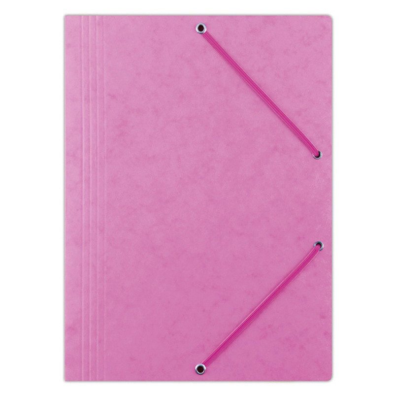 PAKIET Teczka z gumką OFFICE PRODUCTS, preszpan, A4, 390gsm, 3-skrz., różowa