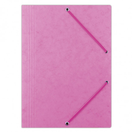 PAKIET Teczka z gumką OFFICE PRODUCTS, preszpan, A4, 390gsm, 3-skrz., różowa