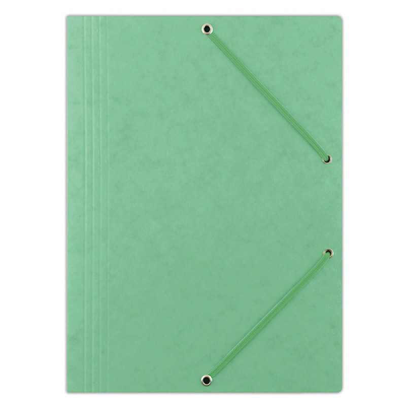PAKIET Teczka z gumką OFFICE PRODUCTS, preszpan, A4, 390gsm, 3-skrz., jasnozielona
