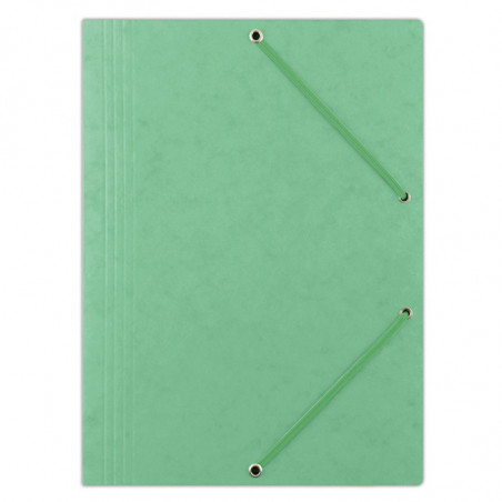 PAKIET Teczka z gumką OFFICE PRODUCTS, preszpan, A4, 390gsm, 3-skrz., jasnozielona