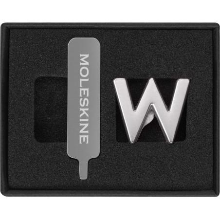 Przypinka MOLESKINE W, srebrna
