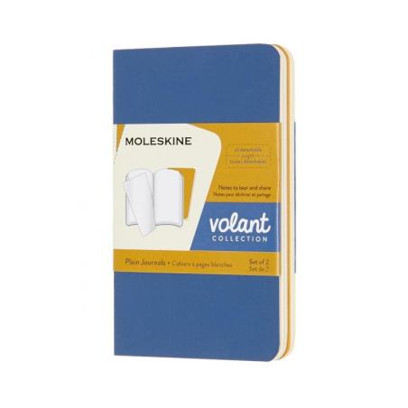 Zestaw 2 zeszytów MOLESKINE Volant, XS, 6,5x10,5cm, gładki, 56 stron, blue/amber yellow
